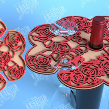 Intra απο ξύλο plywood 3mm-4mm πάχος – Ημέρα του Αγίου Βαλεντίνου Wine Butler Δίασταση  20x20 cm INTRAFABR-114957031 - Image 10