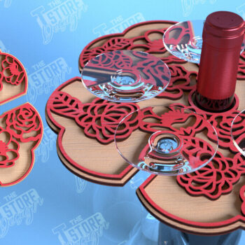 Intra απο ξύλο plywood 3mm-4mm πάχος – Ημέρα του Αγίου Βαλεντίνου Wine Butler Δίασταση  20x20 cm INTRAFABR-114957031 - Image 11