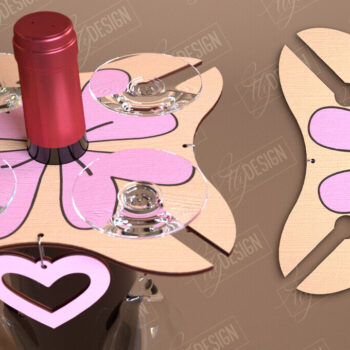 Intra απο ξύλο plywood 3mm-4mm πάχος – Ημέρα του Αγίου Βαλεντίνου Wine Butler Δίασταση  20x20 cm INTRAFABR-114817973 - Image 1