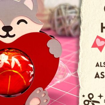 Intra απο ξύλο plywood 3mm-4mm πάχος – Ημέρα του Αγίου Βαλεντίνου Wolf Candy Holder Δίασταση 20x20 cm INTRAFABR-90899079 - Image 1