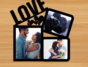 Intra απο ξύλο plywood 3mm-4mm πάχος – Λέιζερ με ξύλινη κορνίζα για την ημέρα του Αγίου Βαλεντίνου Δίασταση  20x20 cm INTRAFABR-89953486 - Image 1