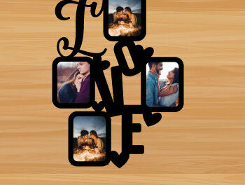 Intra απο ξύλο plywood 3mm-4mm πάχος – Λέιζερ με ξύλινη κορνίζα για την ημέρα του Αγίου Βαλεντίνου Δίασταση  20x20 cm INTRAFABR-89953646 - Image 1