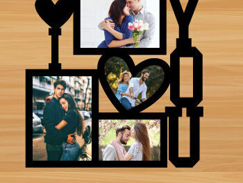 Intra απο ξύλο plywood 3mm-4mm πάχος – Λέιζερ με ξύλινη κορνίζα για την ημέρα του Αγίου Βαλεντίνου Δίασταση  20x20 cm INTRAFABR-89953866 - Image 1