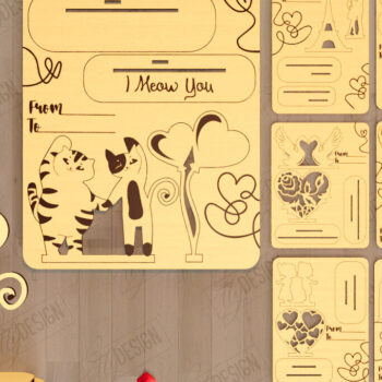 Intra απο ξύλο plywood 3mm-4mm πάχος – Πακέτο ξύλινων καρτών για την ημέρα του Αγίου Βαλεντίνου |Δώρο Δίασταση  20x20 cm INTRAFABR-110261627 - Image 1