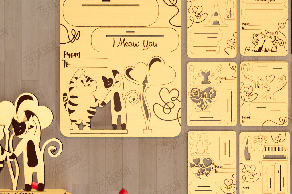 Intra απο ξύλο plywood 3mm-4mm πάχος – Πακέτο ξύλινων καρτών για την ημέρα του Αγίου Βαλεντίνου |Δώρο Δίασταση  20x20 cm INTRAFABR-110261627