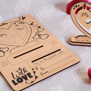 Intra απο ξύλο plywood 3mm-4mm πάχος – Πακέτο ξύλινων καρτών για την ημέρα του Αγίου Βαλεντίνου |CNC Δίασταση  20x20 cm INTRAFABR-110126672 - Image 4