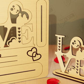 Intra απο ξύλο plywood 3mm-4mm πάχος – Ξύλινη όρθια κάρτα για την ημέρα του Αγίου Βαλεντίνου|CNC Δίασταση  20x20 cm INTRAFABR-110261547 - Image 1