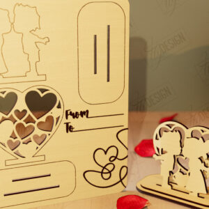 Intra απο ξύλο plywood 3mm-4mm πάχος – Ξύλινη όρθια κάρτα για την ημέρα του Αγίου Βαλεντίνου|CNC Δίασταση  20x20 cm INTRAFABR-110261450