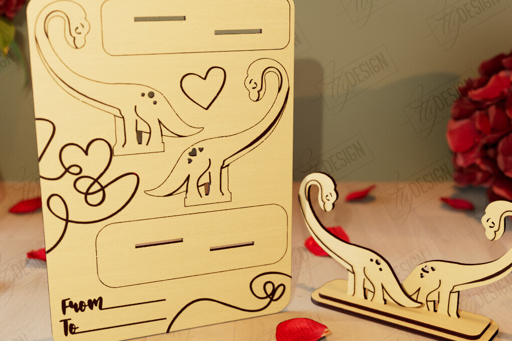 Intra απο ξύλο plywood 3mm-4mm πάχος – Ξύλινη όρθια κάρτα για την ημέρα του Αγίου Βαλεντίνου|CNC Δίασταση  20x20 cm INTRAFABR-110261515