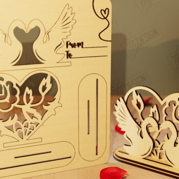 Intra απο ξύλο plywood 3mm-4mm πάχος – Ξύλινη όρθια κάρτα για την ημέρα του Αγίου Βαλεντίνου|CNC Δίασταση  20x20 cm INTRAFABR-110261545 - Image 1