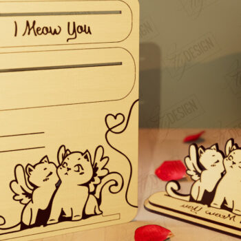 Intra απο ξύλο plywood 3mm-4mm πάχος – Ξύλινη όρθια κάρτα για την ημέρα του Αγίου Βαλεντίνου|CNC Δίασταση  20x20 cm INTRAFABR-110261549 - Image 1