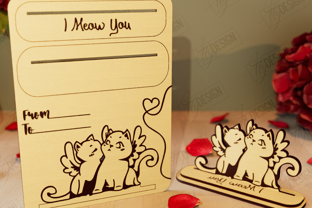 Intra απο ξύλο plywood 3mm-4mm πάχος – Ξύλινη όρθια κάρτα για την ημέρα του Αγίου Βαλεντίνου|CNC Δίασταση  20x20 cm INTRAFABR-110261549