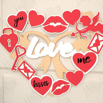 Intra απο ξύλο plywood 3mm-4mm πάχος – Στεφάνι του Αγίου Βαλεντίνου | Διακόσμηση τοίχου |CNC Δίασταση  40x30 cm INTRAFABR-115367420 - Image 1