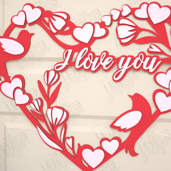 Intra απο ξύλο plywood 3mm-4mm πάχος – Στεφάνι του Αγίου Βαλεντίνου | Διακόσμηση τοίχου |CNC Δίασταση  40x30 cm INTRAFABR-115367422 - Image 1