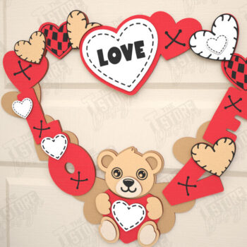 Intra απο ξύλο plywood 3mm-4mm πάχος – Στεφάνι του Αγίου Βαλεντίνου | Διακόσμηση τοίχου |CNC Δίασταση  40x30 cm INTRAFABR-115367426 - Image 1