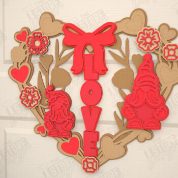 Intra απο ξύλο plywood 3mm-4mm πάχος – Στεφάνι του Αγίου Βαλεντίνου | Διακόσμηση τοίχου |CNC Δίασταση  40x30 cm INTRAFABR-115367454 - Image 1