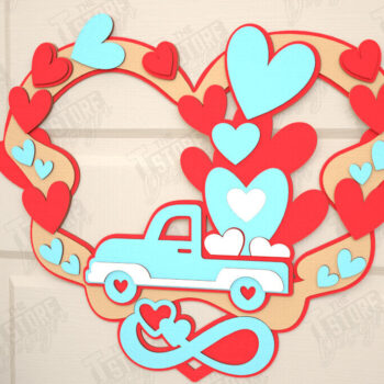 Intra απο ξύλο plywood 3mm-4mm πάχος – Στεφάνι του Αγίου Βαλεντίνου | Διακόσμηση τοίχου |CNC Δίασταση  40x30 cm INTRAFABR-115367472 - Image 1