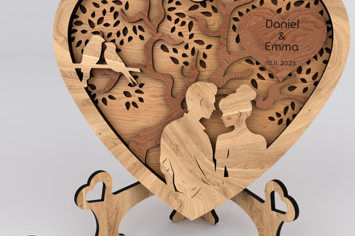 Intra απο ξύλο plywood 3mm-4mm πάχος – Πρότυπο βάσης καρδιών διακόσμησης Αγίου Βαλεντίνου Δίασταση  20x20 cm INTRAFABR-114407805