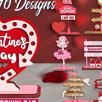 Intra απο ξύλο plywood 3mm-4mm πάχος – Πακέτο πινακίδων κατεύθυνσης του Αγίου Βαλεντίνου Δίασταση  20x20 cm INTRAFABR-112654700 - Image 1