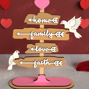 Intra απο ξύλο plywood 3mm-4mm πάχος – Πακέτο πινακίδων κατεύθυνσης του Αγίου Βαλεντίνου Δίασταση  20x20 cm INTRAFABR-112654700 - Image 5