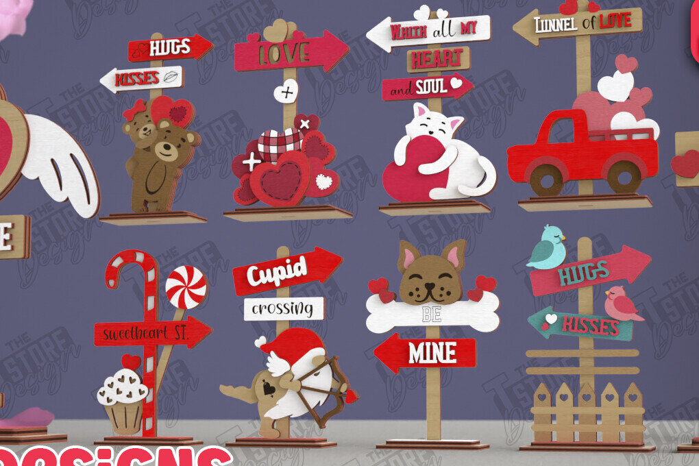 Intra απο ξύλο plywood 3mm-4mm πάχος – Πακέτο πινακίδων κατεύθυνσης του Αγίου Βαλεντίνου Δίασταση  20x20 cm INTRAFABR-112629925