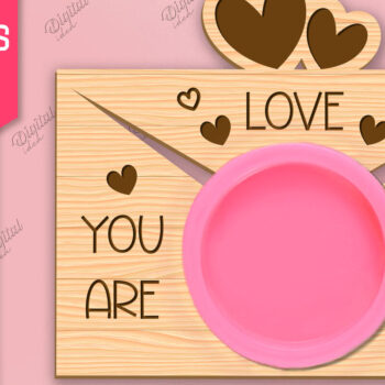 Intra απο ξύλο plywood 3mm-4mm πάχος – Πακέτο κοπής με λέιζερ Valentines Doh Holders Δίασταση  20x20 cm INTRAFABR-85067352 - Image 7