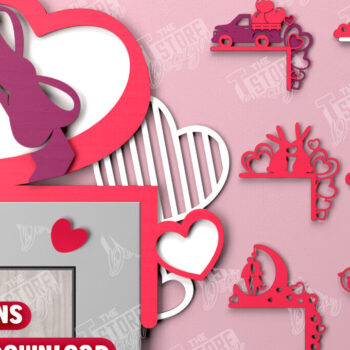 Intra απο ξύλο plywood 3mm-4mm πάχος – Πακέτο γωνιών για την πόρτα του Αγίου Βαλεντίνου | CNC Δίασταση  20x20 cm INTRAFABR-110189112 - Image 1