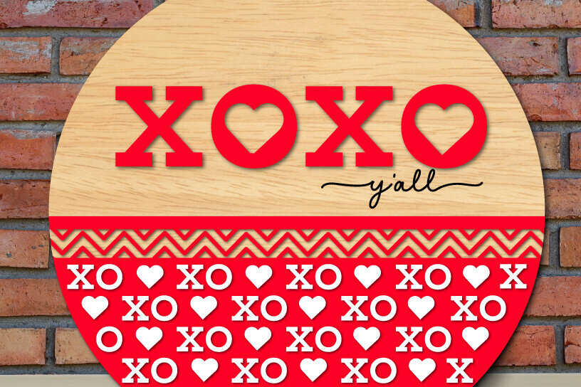 Intra απο ξύλο plywood 3mm-4mm πάχος – Πινακίδα Πόρτας Αγίου Βαλεντίνου Δίασταση  20x20 cm INTRAFABR-113940416