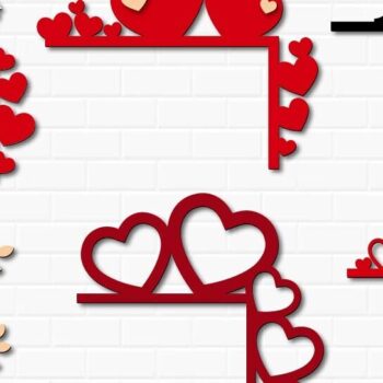 Intra απο ξύλο plywood 3mm-4mm πάχος – Πακέτο διακοσμήσεων πόρτας Valentines Corner Δίασταση  20x20 cm INTRAFABR-112993132 - Image 1