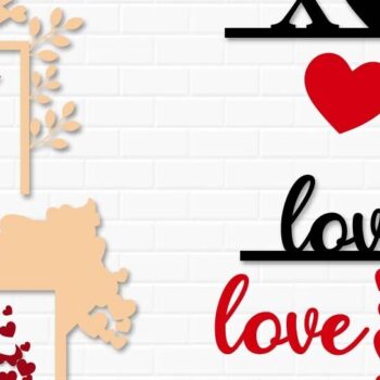 Intra απο ξύλο plywood 3mm-4mm πάχος – Πακέτο διακοσμήσεων πόρτας Valentines Corner Δίασταση  20x20 cm INTRAFABR-112993132 - Image 3