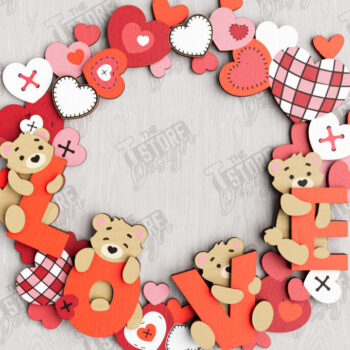 Intra απο ξύλο plywood 3mm-4mm πάχος – Στεφάνι για την πόρτα του Αγίου Βαλεντίνου | Διακόσμηση βεράντας Δίασταση  20x20 cm INTRAFABR-112632225 - Image 1