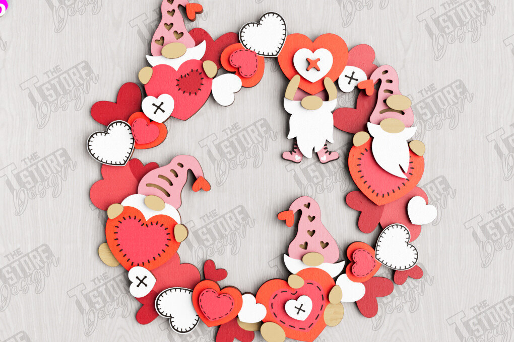 Intra απο ξύλο plywood 3mm-4mm πάχος – Στεφάνι για την πόρτα του Αγίου Βαλεντίνου | Διακόσμηση βεράντας Δίασταση  20x20 cm INTRAFABR-112632175