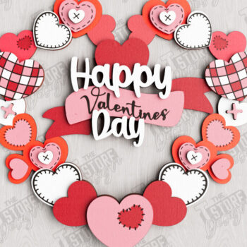 Intra απο ξύλο plywood 3mm-4mm πάχος – Στεφάνι για την πόρτα του Αγίου Βαλεντίνου | Διακόσμηση βεράντας Δίασταση  20x20 cm INTRAFABR-112632179 - Image 1