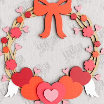 Intra απο ξύλο plywood 3mm-4mm πάχος – Στεφάνι για την πόρτα του Αγίου Βαλεντίνου | Διακόσμηση βεράντας Δίασταση  20x20 cm INTRAFABR-112632185 - Image 1