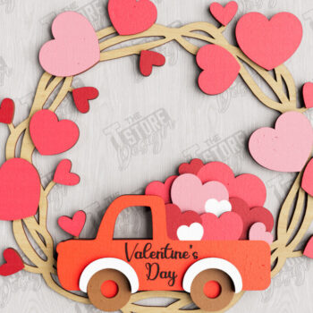 Intra απο ξύλο plywood 3mm-4mm πάχος – Στεφάνι για την πόρτα του Αγίου Βαλεντίνου | Διακόσμηση βεράντας Δίασταση  20x20 cm INTRAFABR-112632189 - Image 1