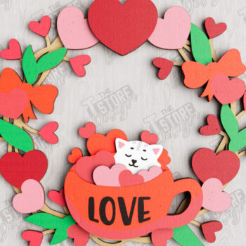 Intra απο ξύλο plywood 3mm-4mm πάχος – Στεφάνι για την πόρτα του Αγίου Βαλεντίνου | Διακόσμηση βεράντας Δίασταση  20x20 cm INTRAFABR-112632199 - Image 1