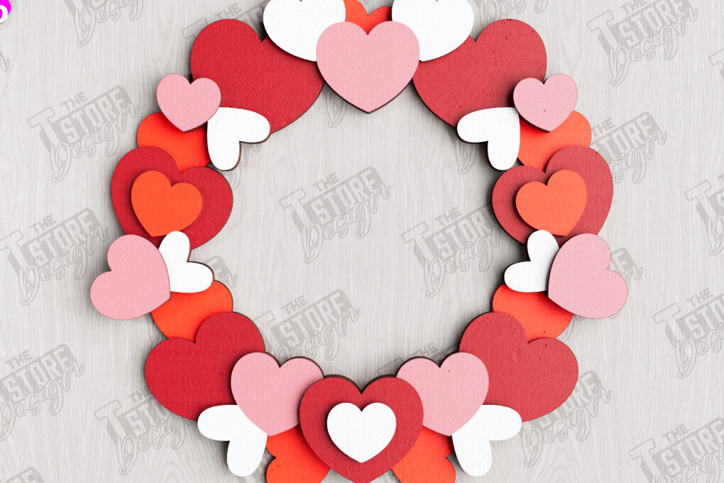 Intra απο ξύλο plywood 3mm-4mm πάχος – Στεφάνι για την πόρτα του Αγίου Βαλεντίνου | Διακόσμηση βεράντας Δίασταση  20x20 cm INTRAFABR-112632207