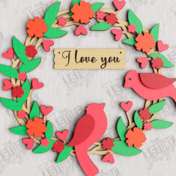 Intra απο ξύλο plywood 3mm-4mm πάχος – Στεφάνι για την πόρτα του Αγίου Βαλεντίνου | Διακόσμηση βεράντας Δίασταση  20x20 cm INTRAFABR-112632214 - Image 1