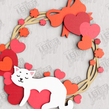 Intra απο ξύλο plywood 3mm-4mm πάχος – Στεφάνι για την πόρτα του Αγίου Βαλεντίνου | Διακόσμηση βεράντας Δίασταση  20x20 cm INTRAFABR-112632223 - Image 1