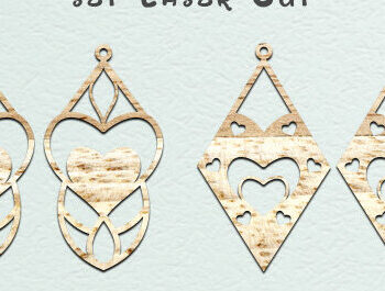 Intra απο ξύλο plywood 3mm-4mm πάχος – Κοσμήματα με λέιζερ σκουλαρίκια Valentine’s Earrings Δίασταση  5x5 cm INTRAFABR-56972563 - Image 1