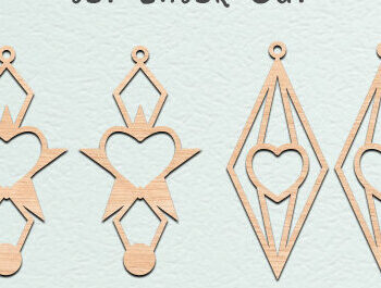 Intra απο ξύλο plywood 3mm-4mm πάχος – Κοσμήματα με λέιζερ σκουλαρίκια Valentine’s Earrings Δίασταση  5x5 cm INTRAFABR-56972580 - Image 1