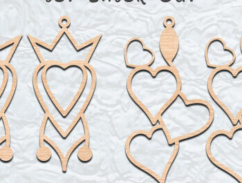 Intra απο ξύλο plywood 3mm-4mm πάχος – Κοσμήματα με λέιζερ σκουλαρίκια Valentine’s Earrings Δίασταση  5x5 cm INTRAFABR-56972588 - Image 1