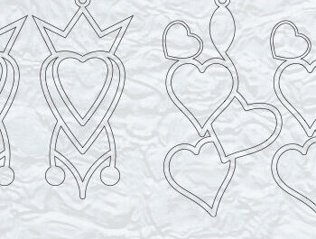 Intra απο ξύλο plywood 3mm-4mm πάχος – Κοσμήματα με λέιζερ σκουλαρίκια Valentine’s Earrings Δίασταση  5x5 cm INTRAFABR-56972588 - Image 2