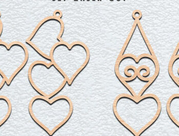 Intra απο ξύλο plywood 3mm-4mm πάχος – Κοσμήματα με λέιζερ σκουλαρίκια Valentine’s Earrings Δίασταση  5x5 cm INTRAFABR-56972595 - Image 1