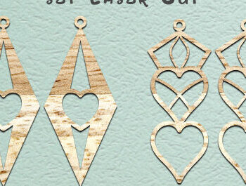 Intra απο ξύλο plywood 3mm-4mm πάχος – Κοσμήματα με λέιζερ σκουλαρίκια Valentine’s Earrings Δίασταση  5x5 cm INTRAFABR-56972550 - Image 1