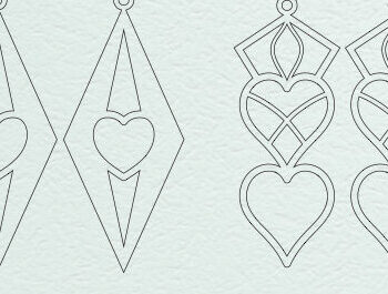 Intra απο ξύλο plywood 3mm-4mm πάχος – Κοσμήματα με λέιζερ σκουλαρίκια Valentine’s Earrings Δίασταση  5x5 cm INTRAFABR-56972550 - Image 2