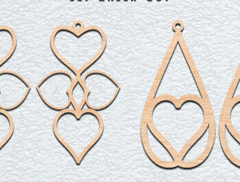 Intra απο ξύλο plywood 3mm-4mm πάχος – Σκουλαρίκια Valentine’s Cut BUNDLE Δίασταση  5x5 cm INTRAFABR-57622356 - Image 6