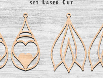 Intra απο ξύλο plywood 3mm-4mm πάχος – Σκουλαρίκια Valentine’s Cut BUNDLE Δίασταση  5x5 cm INTRAFABR-57622356 - Image 8