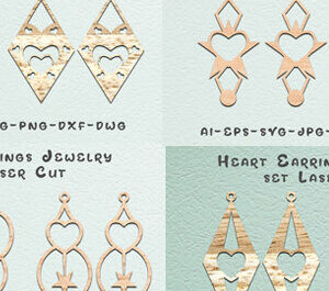 Intra απο ξύλο plywood 3mm-4mm πάχος – Σκουλαρίκια Valentine’s Cut BUNDLE Δίασταση  5x5 cm INTRAFABR-57622351