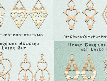 Intra απο ξύλο plywood 3mm-4mm πάχος – Σκουλαρίκια Valentine’s Cut BUNDLE Δίασταση  5x5 cm INTRAFABR-57622351 - Image 1